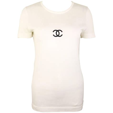 t-shirt chanel blanc|Chanel tee shirts vintage.